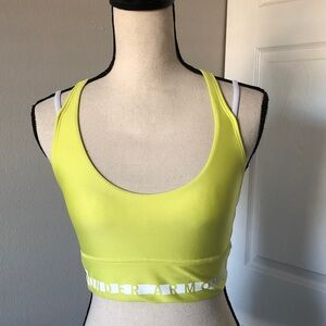 UNDER ARMOUR Women Multi Strap Yellow Sport Bra | S